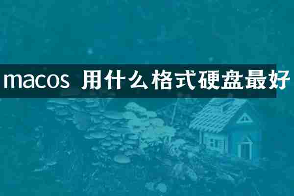 macos 用什么格式硬盘最好
