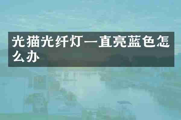 光猫光纤灯一直亮蓝色怎么办