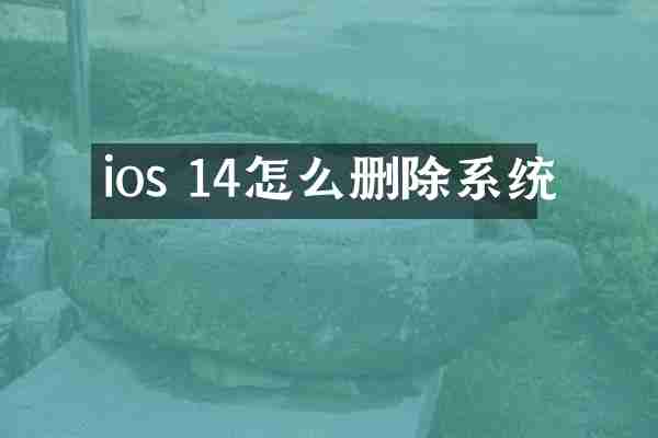 ios 14怎么删除系统