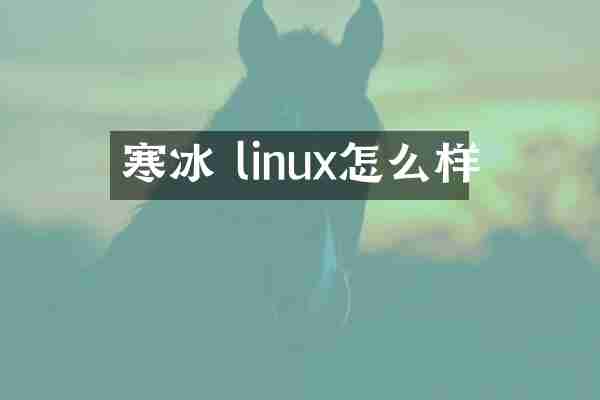 寒冰 linux怎么样