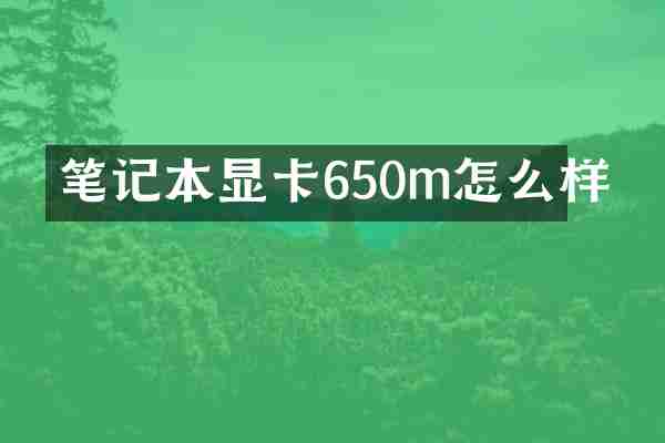 笔记本显卡650m怎么样