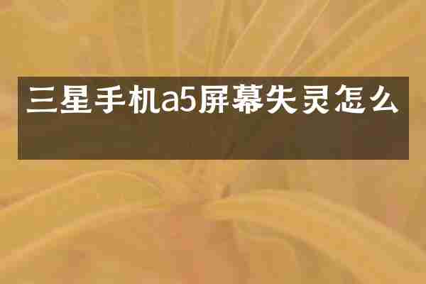 三星手机a5屏幕失灵怎么办