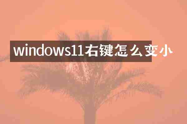 windows11右键怎么变小