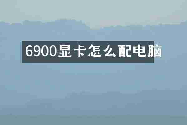 6900显卡怎么配电脑