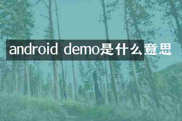 android demo是什么意思