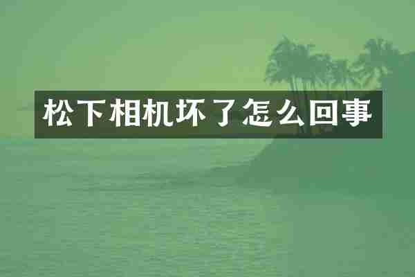 松下相机坏了怎么回事