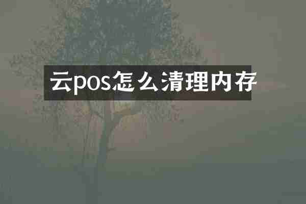 云pos怎么清理内存