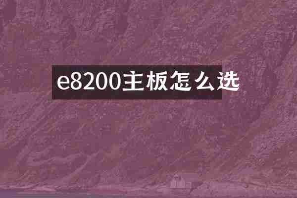 e8200主板怎么选