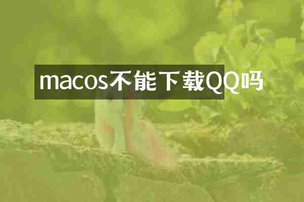 macos不能下载QQ吗