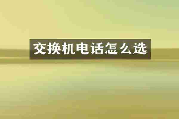 交换机电话怎么选