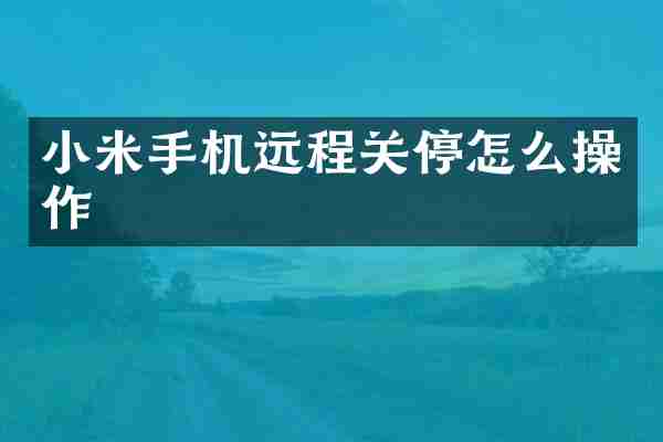 小米手机远程关停怎么操作
