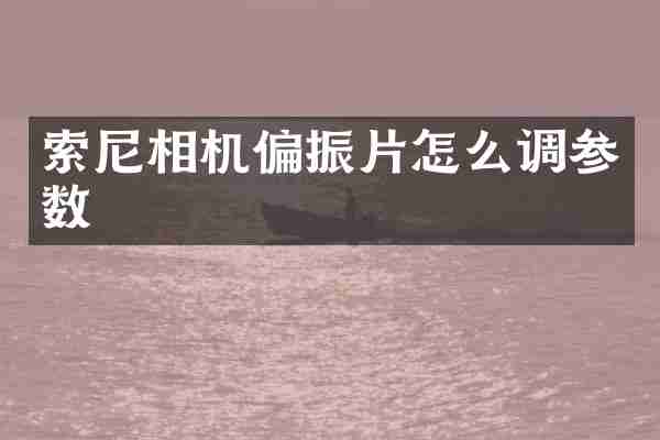 索尼相机偏振片怎么调参数