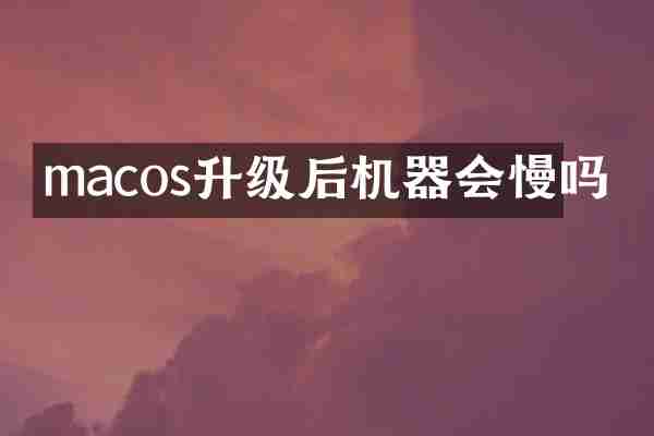macos升级后机器会慢吗