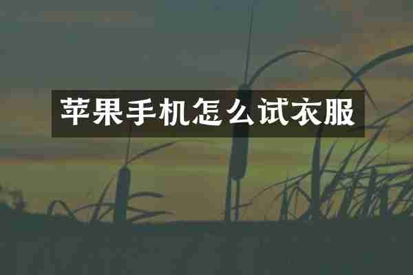 苹果手机怎么试衣服