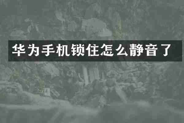 华为手机锁住怎么静音了