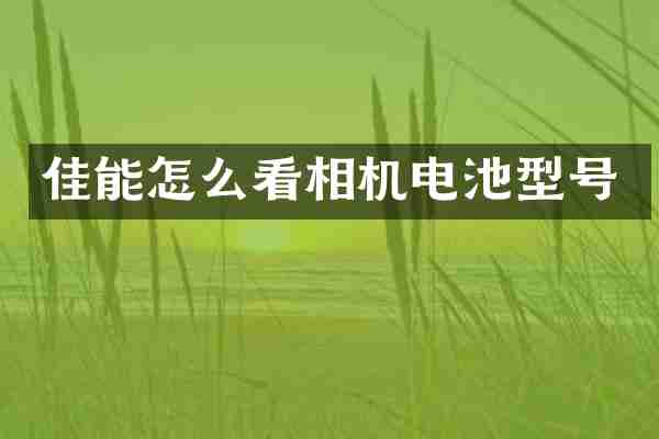佳能怎么看相机电池型号