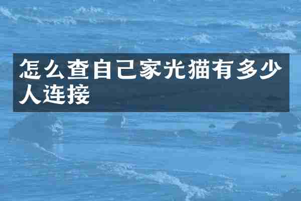 怎么查自己家光猫有多少人连接
