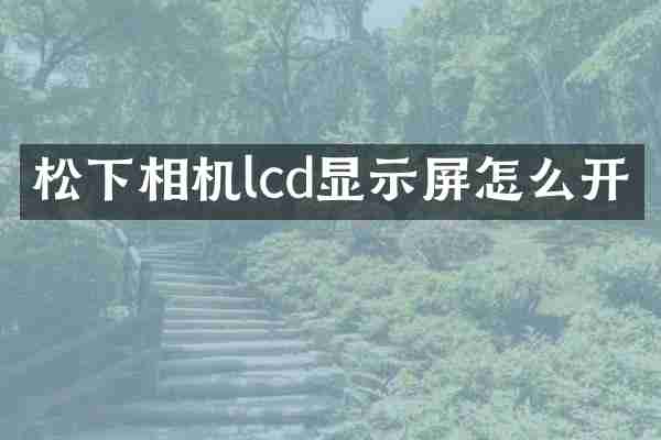松下相机lcd显示屏怎么开