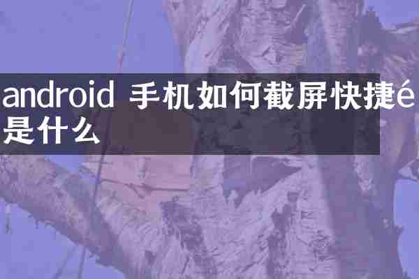 android 手机如何截屏快捷键是什么