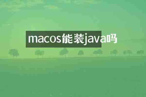 macos能装java吗