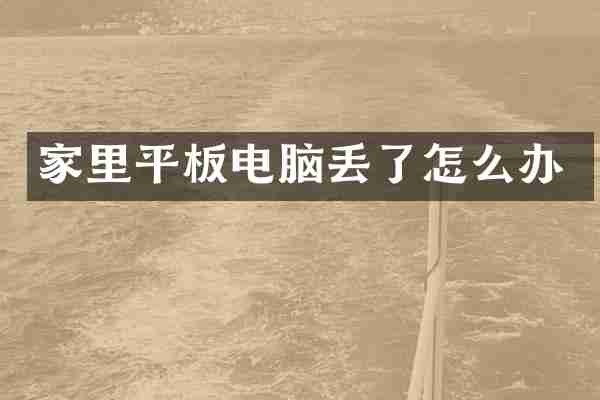 家里平板电脑丢了怎么办
