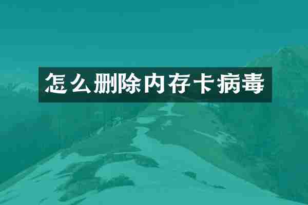 怎么删除内存卡病毒