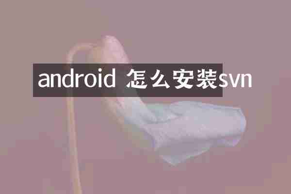 android 怎么安装svn