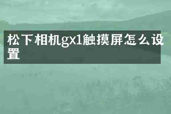 松下相机gx1触摸屏怎么设置