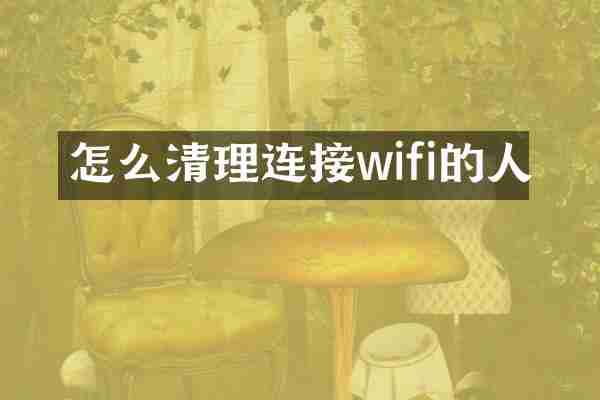 怎么清理连接wifi的人