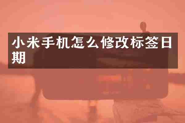 小米手机怎么修改标签日期