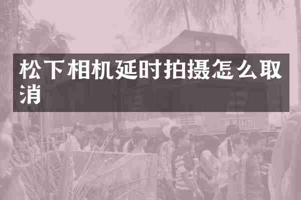 松下相机延时拍摄怎么取消