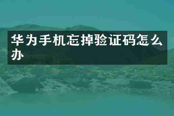 华为手机忘掉验证码怎么办