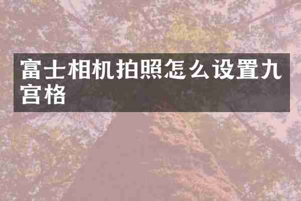 富士相机拍照怎么设置九宫格
