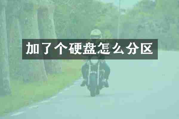 加了个硬盘怎么分区