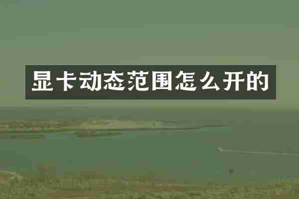 显卡动态范围怎么开的