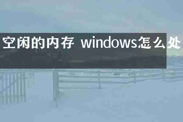 空闲的内存 windows怎么处理