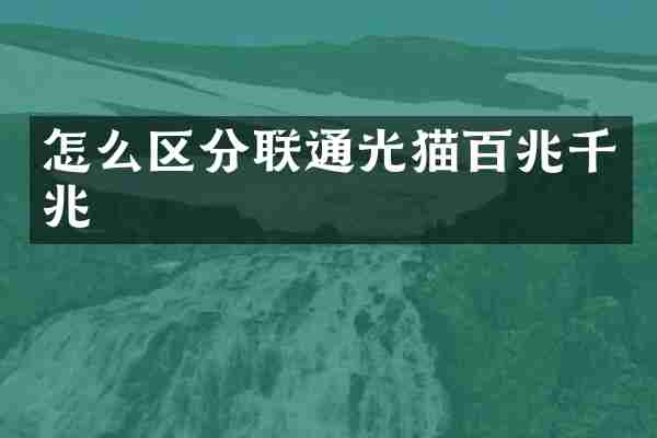 怎么区分联通光猫百兆千兆