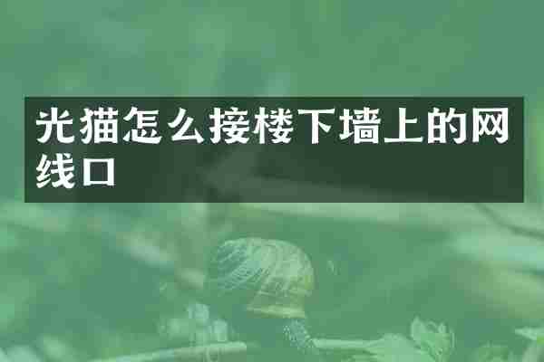 光猫怎么接楼下墙上的网线口