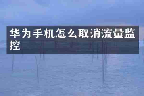 华为手机怎么取消流量监控