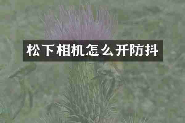 松下相机怎么开防抖