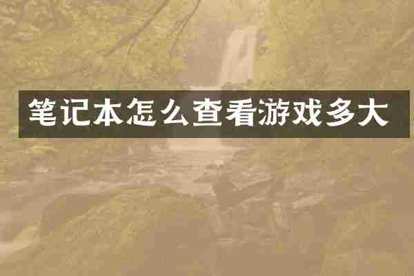 笔记本怎么查看游戏多大