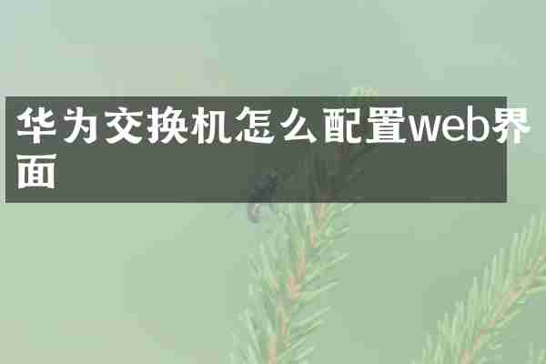 华为交换机怎么配置web界面
