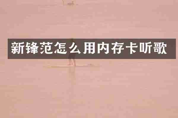 新锋范怎么用内存卡听歌