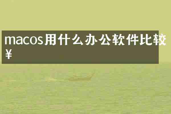macos用什么办公软件比较好