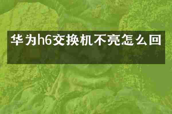 华为h6交换机不亮怎么回事