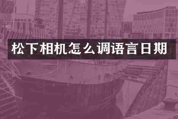 松下相机怎么调语言日期