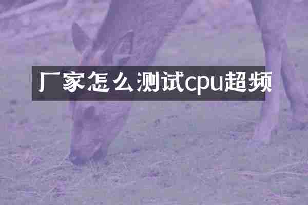 厂家怎么测试cpu超频
