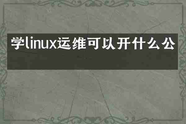 学linux运维可以开什么公司