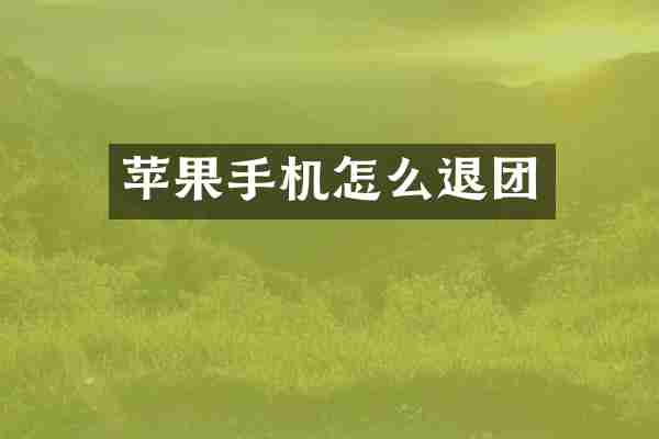 苹果手机怎么退团