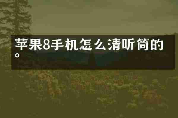 苹果8手机怎么清听筒的灰